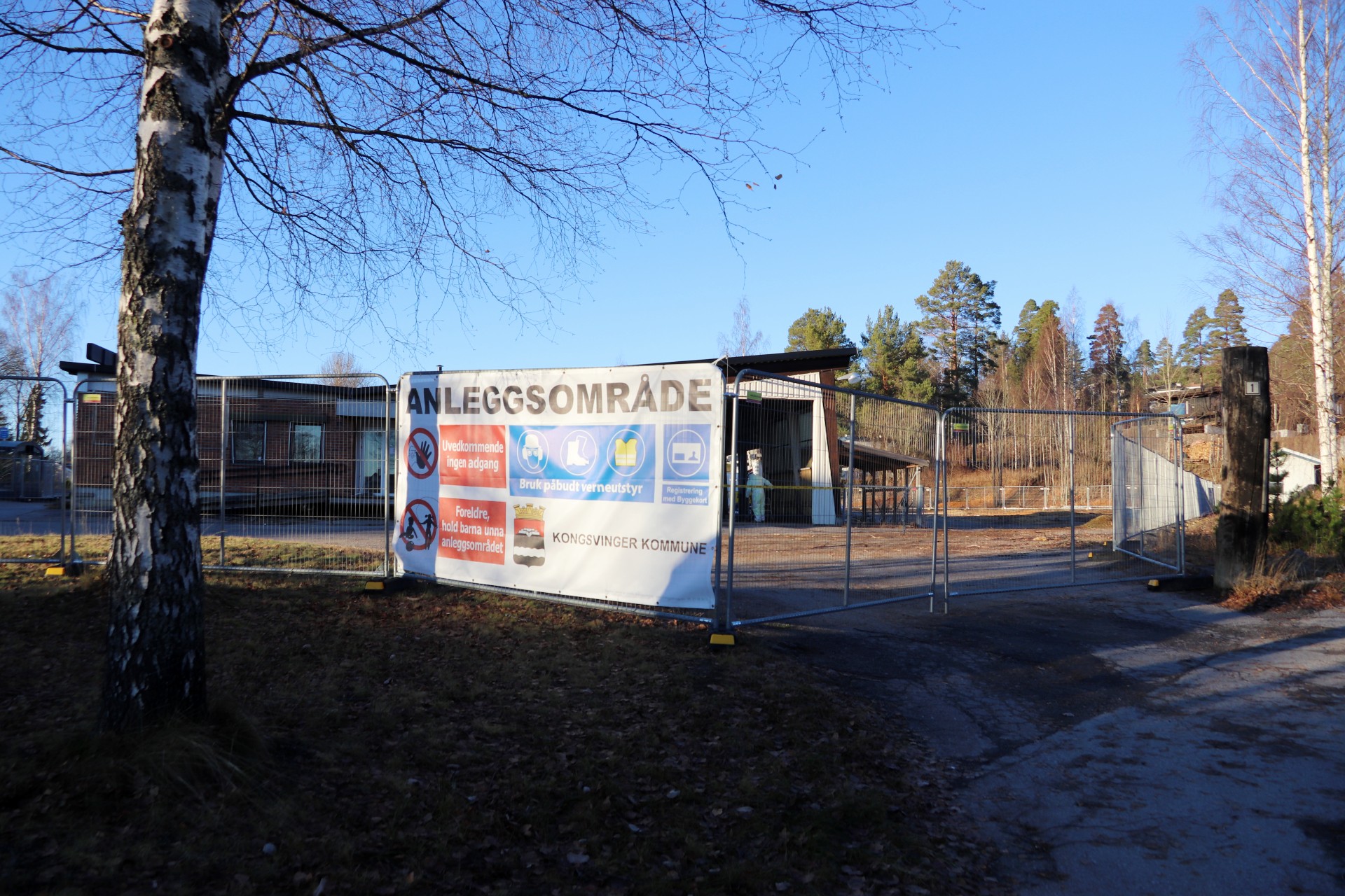 Området er sperret av anleggsområde.