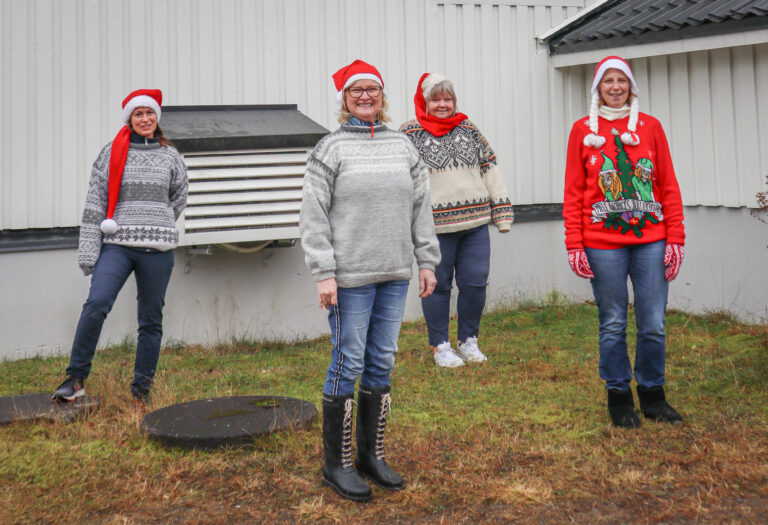 Kine Johnsrud (f.v.), Ellen Karlsson, Heidi Myrvold og Else Marie G.Nilsson skulle arrangert julemarked på samfunnshuset lørdag 5. desember.