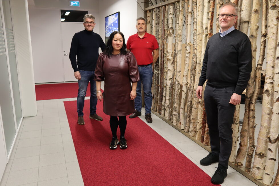 Atle Dyrøy fra Sentrum videregående skole (t.v.), Thor-Egil Einarsrud fra Contiga, Jannicke Stenberg Mykkestue fra Eskoleia og Morten Birkelund, leder i produksjonsnettverket hos 7sterke, vil sette fokus på rekruttering til industrien gjennom utdanning.