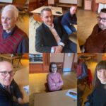 FOR BUDSJETTENDRINGER: Øverst fra venstre er Thor Ringsbu (KrF), Henrik Mohn (MDG), Tommy Smedtorp (Sp), Kjell Arne Hanssen (Frp), Inger Noer (V) og varaordfører Eli Wathne (H) nederst til høyre.