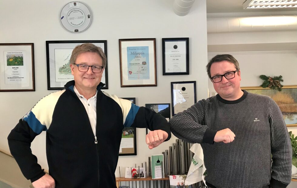 Uno Arnesen (t.v.) er takknemlig for støtten og initiativet til Jo Heiki Støve og Eie Eiendomsmegling Kongsvinger.