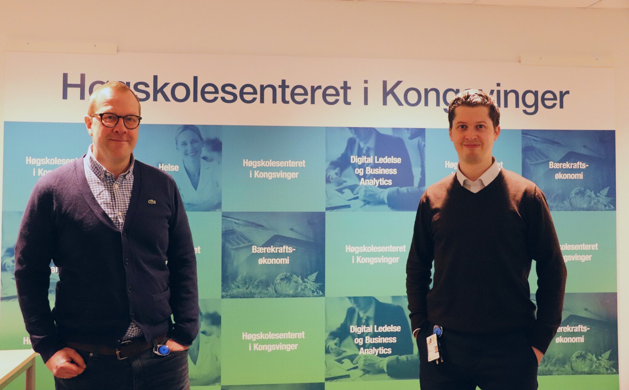 Daglig leder Vegard Herlyng og prosjektleder Anders Øverby ved Høgskolesenteret i Kongsvinger