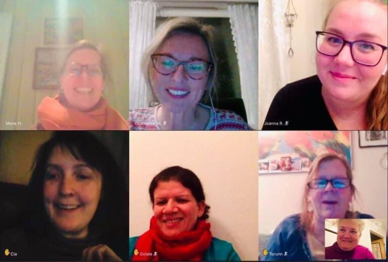 Komitémedlemmene Mona Holm, Iran Morvati, Torunn Arnesen, Minja Tea Dzjamaria, Venkah Gjermundsen og Joanna Randmæl-Warpe har planlagt til en digital markering - digitalt.