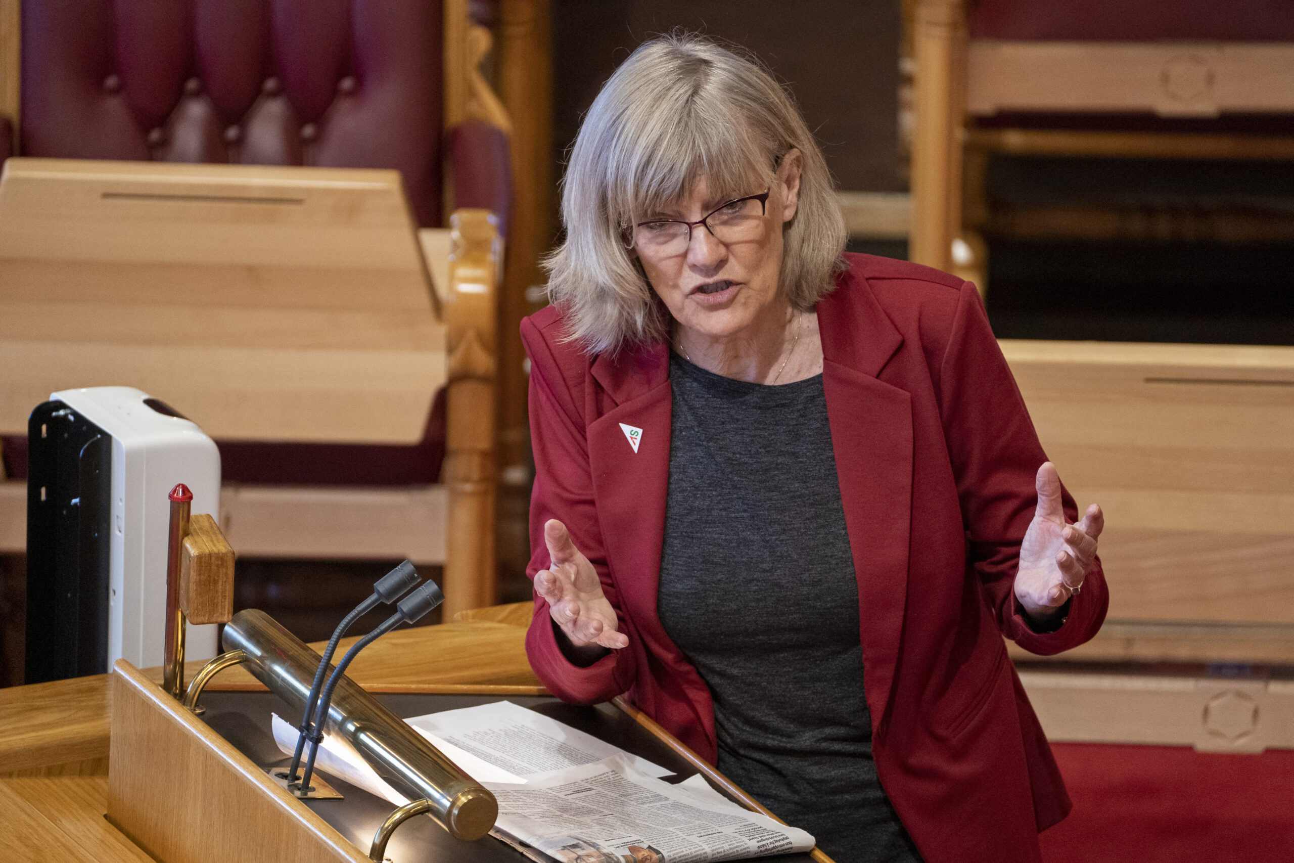 Karin Andersen under muntlig spørretime på Stortinget.
