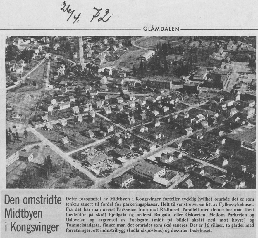 Faksimile fra Glåmdalen 26. april 1972.