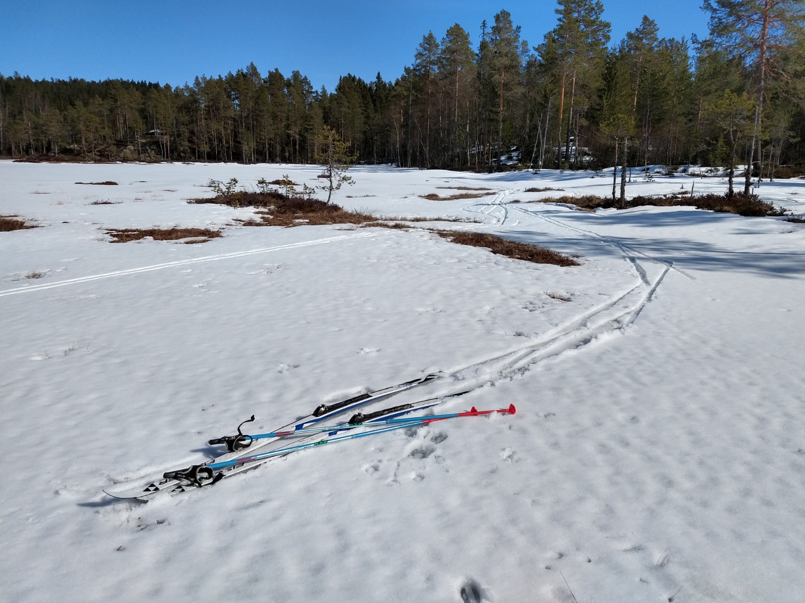 Slik så det ut ved Speismark fredag ettermiddag. Selv om det er gode temperaturer på dagtid, er det fortsatt kjølig på nettene.