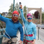 Mats Berglund og Mari Finsen var torsdag ettermiddag på Kongsvinger bru, utstyrt med klatreutstyr, for sitt seneste sprell.