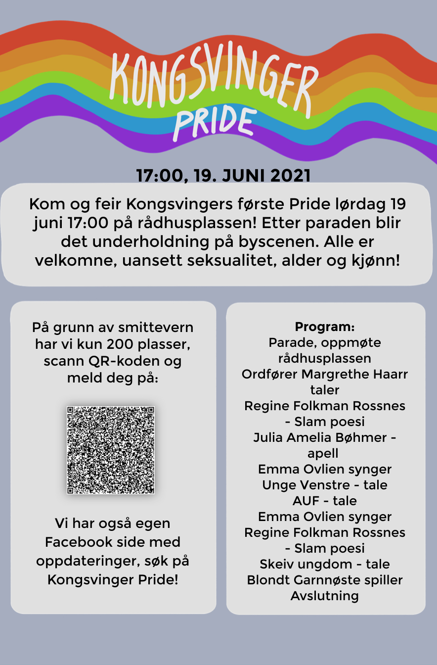Mitt Kongsvinger har fått tillatelse til å publisere det offisielle programmet for Pride-dagen.