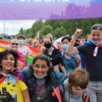 De syv nye lokalheltene i Kongsvingers skeive miljø; Ingrid Vestli Aanerud, Rebecca Sæther Maurbakken, Mona Eide Onstad, Riya Komila Budania, Marthe Sørli, Emily Bull og Ludvig Olsen Brøntveit gikk først i den nye Pride-paraden de selv har muliggjort.