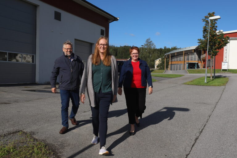 Lise Selnes (midten) ligger an til en stortingsplass etter valget. Det gleder hennes partikollegaer i Arbeiderpartiet, Sjur Strand og Elin Såheim Bjørkli.