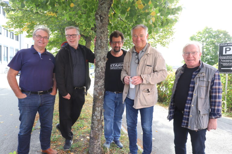 Trond Eng (f.v.) Øivind Roos, Lars Ovlien, Lars Kleveland og Nils Oscar Ottesen var innom det meste som rører seg på kulturfronten for tiden.
