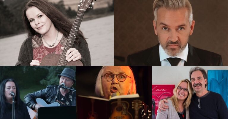 På scenen står Birgit Brinck, Tommy Michaelsen, Botan & June, Gerd Rotmo, samt Bengt Olsson og Heidi Iren Pettersen.
