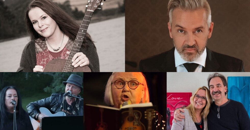 På scenen står Birgit Brinck, Tommy Michaelsen, Botan & June, Gerd Rotmo, samt Bengt Olsson og Heidi Iren Pettersen.