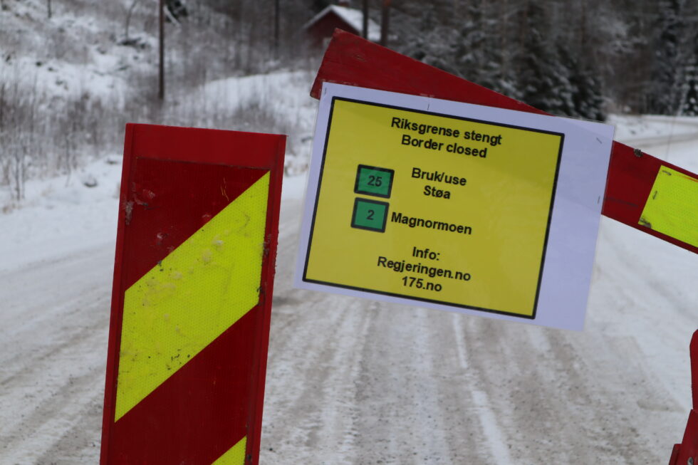 Stengt grense ved Mitanderfors.