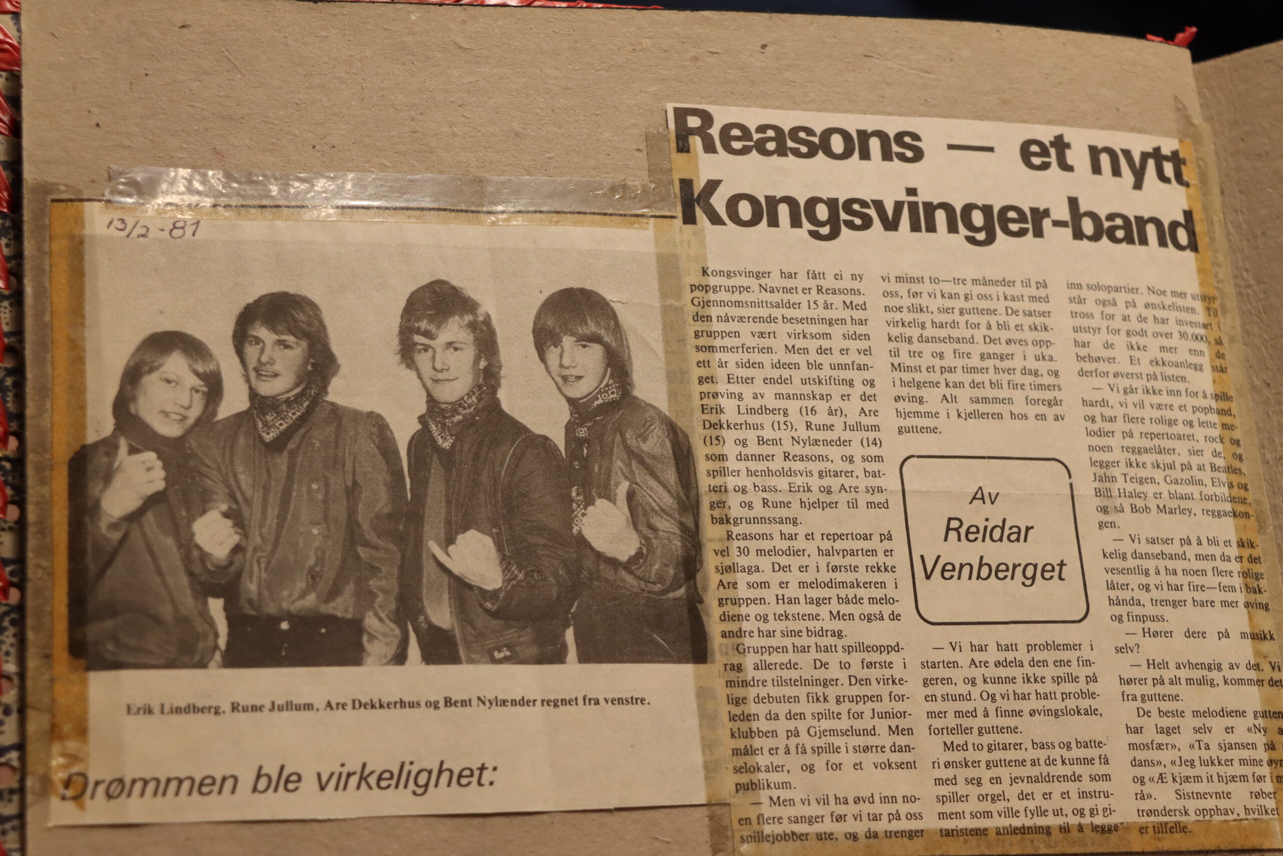 Bandet da gjengen fortsatt var tenåringer.