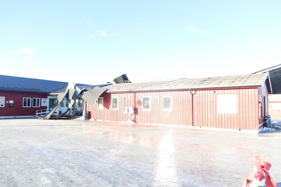 Med dagslyset kom også skadene frem. Her fra vindens herjinger med klubbhuset på Gjemselund