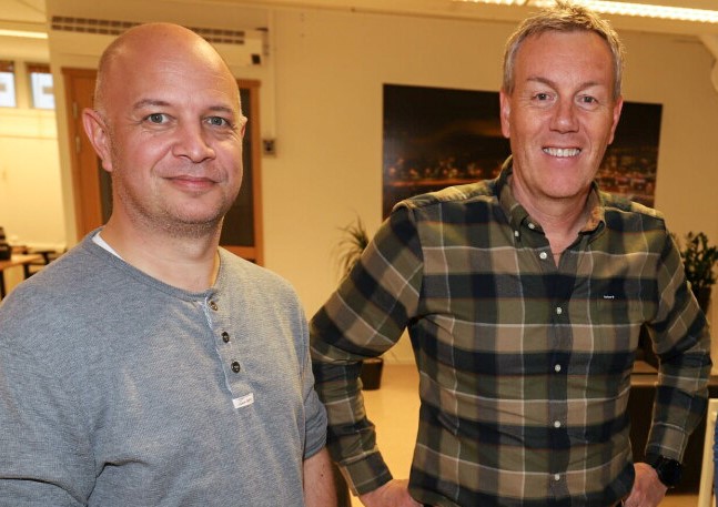 Ansvarlig redaktør Audun Bårdseth (t.v.) og styreleder Erik Veiby.