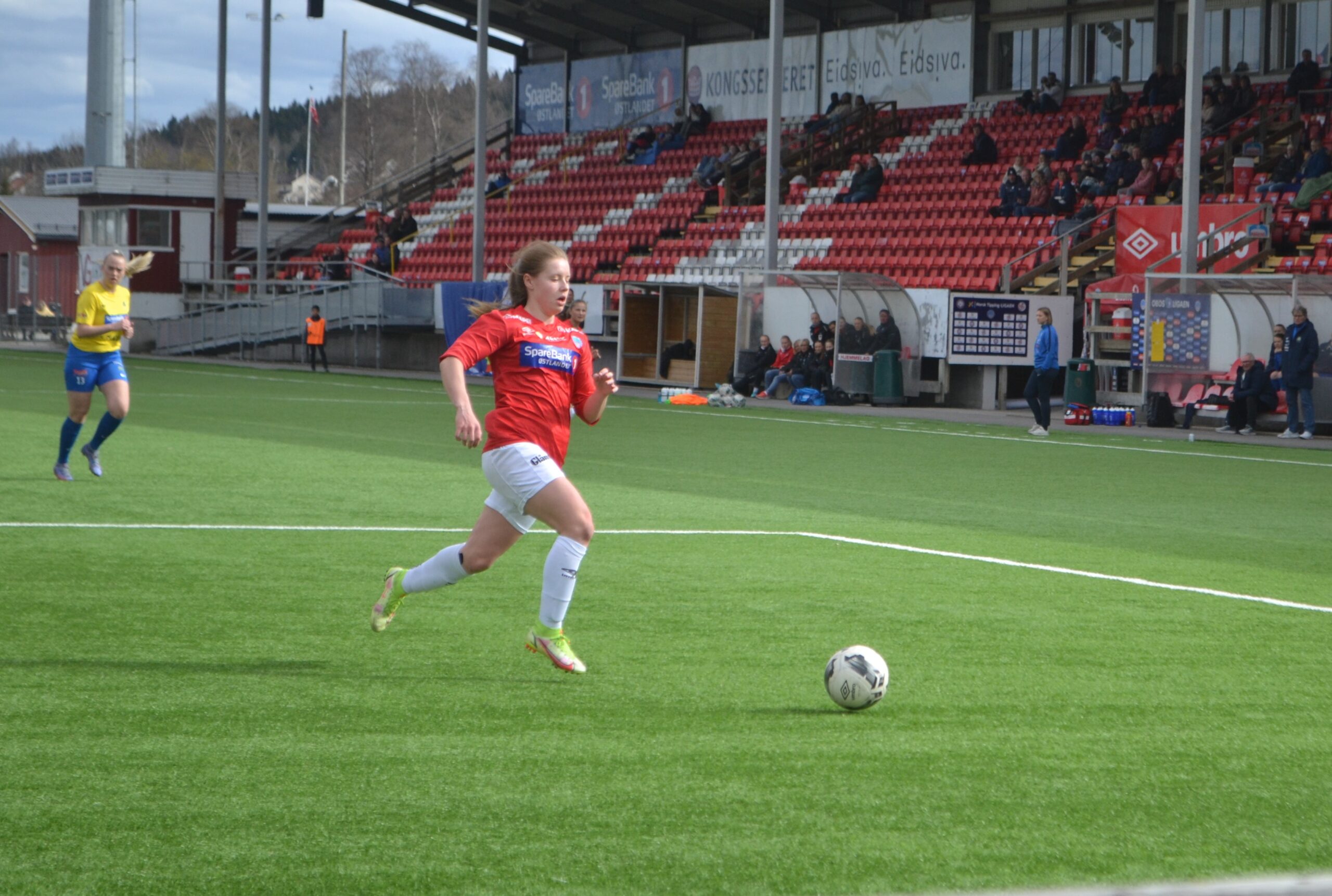 Frida Stangnes Grønhella var stadig giftig frampå foran mål. Dessverre ble det ingen scoringer i dag.