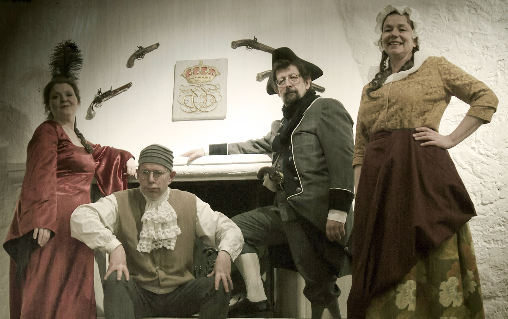 Historisk konsertteater ved denne gjengen; Fra venstre Eva Vermundsberget, &Oslash;ivind Roos, Lars Ovlien og Mette Skogbakken.