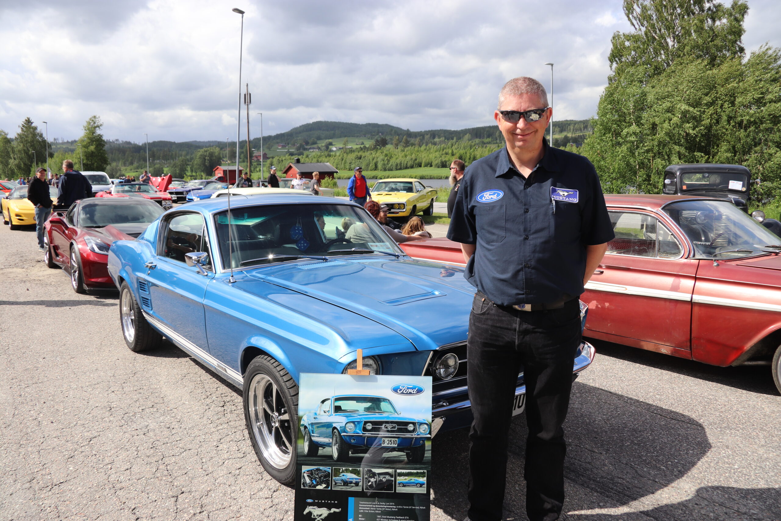 Øyvind Bredesens Ford Mustang var blant de premierte under treffet på Siva i helga.
