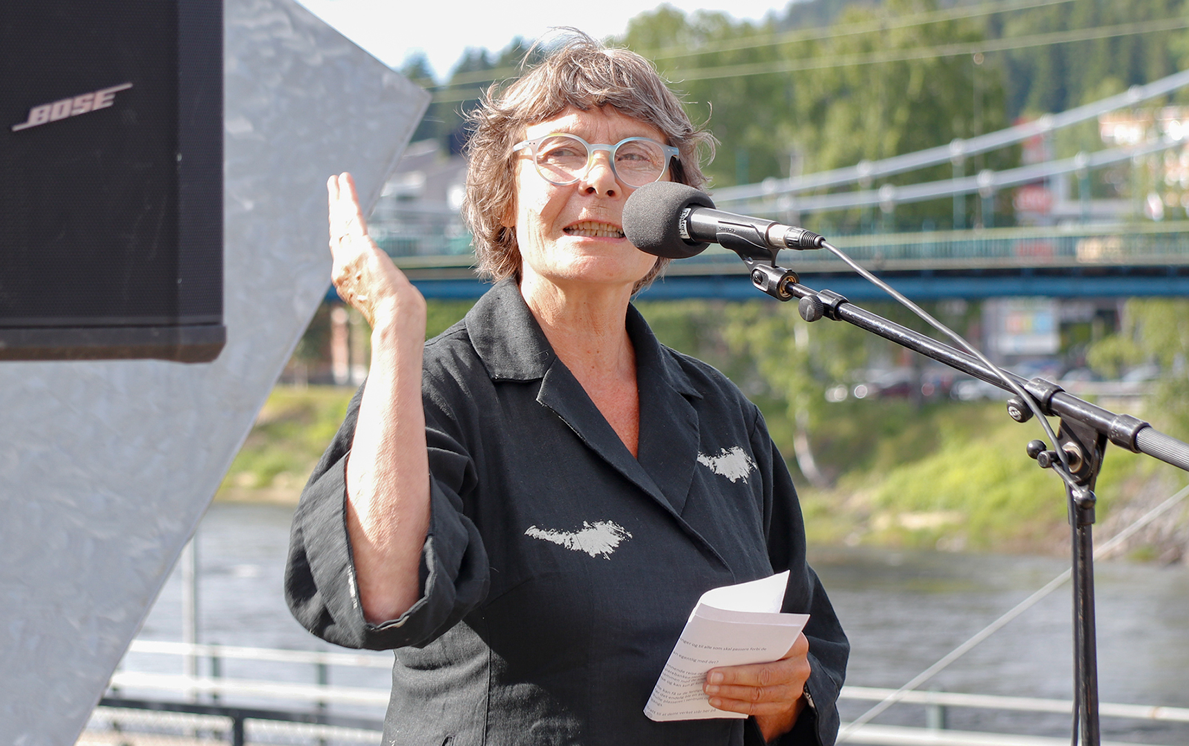 Styreleder i Sparebanken Hedmarks Kunstfond, Wenche Sæthre Høye, holdt første innlegg.