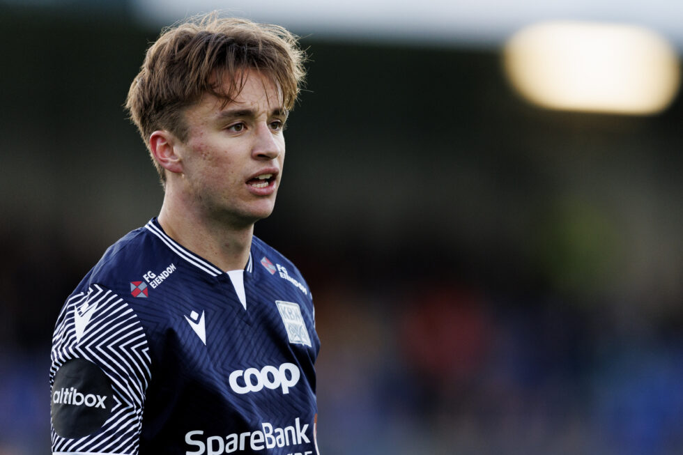 Kristiansunds Martin Sjølstad under eliteseriekampen i fotball mellom Kristiansund og Sarpsborg 08 på Kristiansund Stadion.