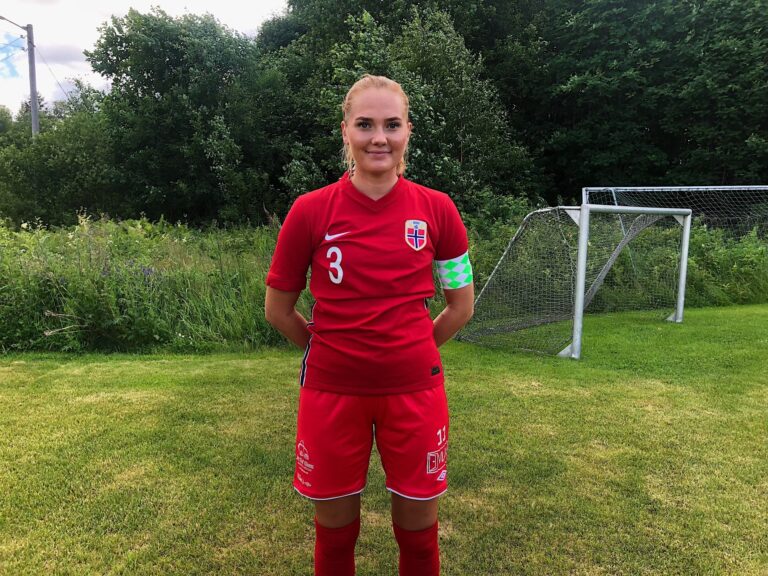 Marthe Taugbøl var med på landskampen mellom Eidskog og Eda forrige helg, men er ellers vant til større areaer i USA.