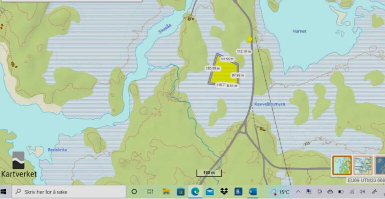Solcellepaneler vil oppta omtrent halvparten av det 1,8 mål store området som kan bli solcellepark på Lundersæter.