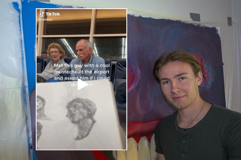 Videoen med den eldre mannen fra Boston på flyplassen har nesten nådd 1 million likerklikk på TikTok.