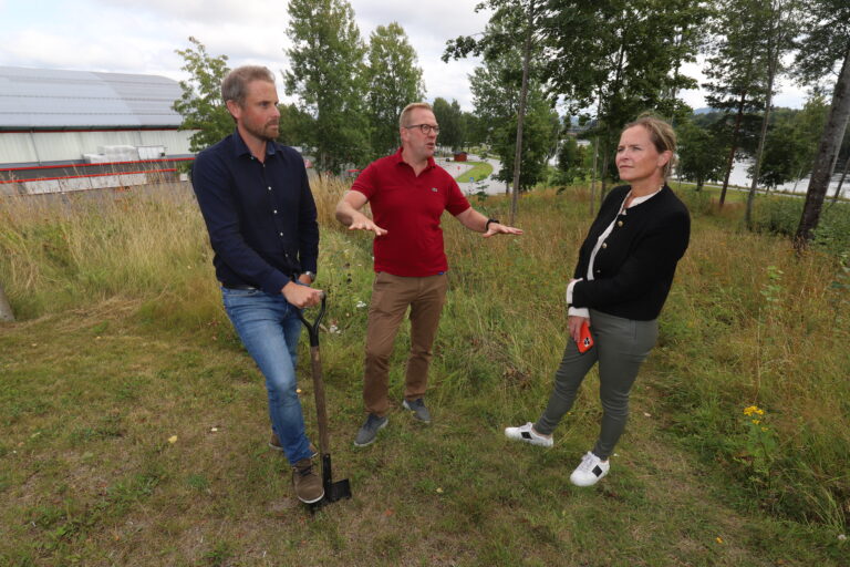 Slik vil det nye bygget, som skal huse blant annet Innlandet Science Park, se ut. Storhallen skimtes til høyre i illustrasjonen.