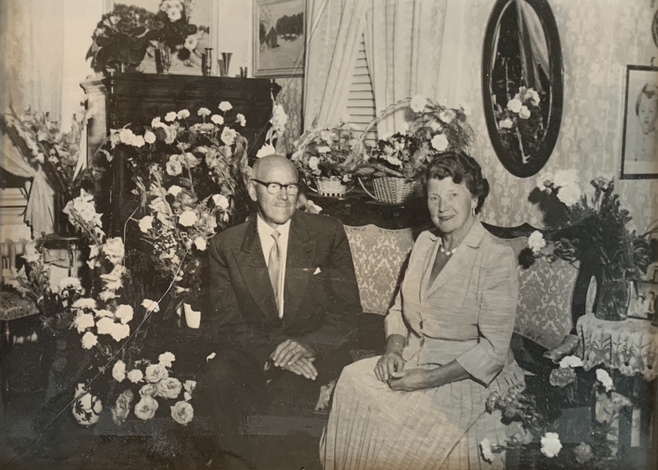 Trygve Fischer sammen med Kona Mathilde.