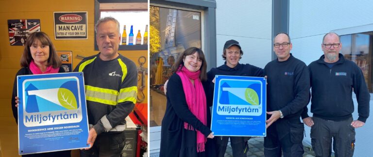 Maskinservice Arne Jørgen Bøhnsdalen og Ventistål avdeling Kongsvinger ble overrukket Miljøfyrtårn 18. oktober av ordføreren.