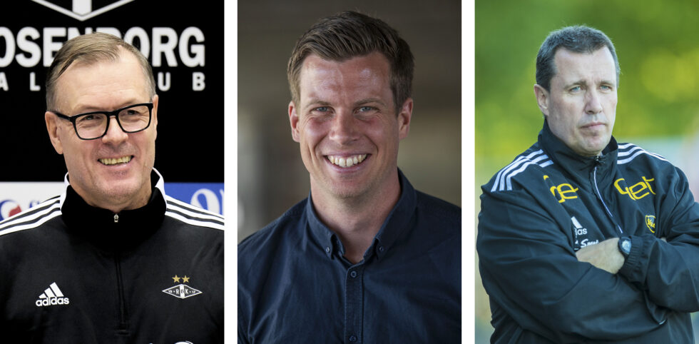 Kjetil Rekdal (t.v.), Jesper Mathisen og Tom Nordlie er alle enige om at eliteseriekvaliken vil bli en nervepirrende og jevn affære.