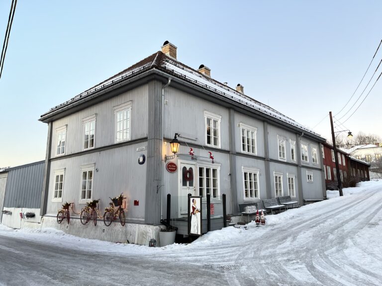 Gården som ligger på det nordvestre hjørnet av Storgata og Løkkegata var i sin tid eid av Jacob Matheson, og fikk i høst et blått skilt i regi av Kongsvinger – Vinger historielag. Her har det blant annet vært vertshus på 1700-tallet.