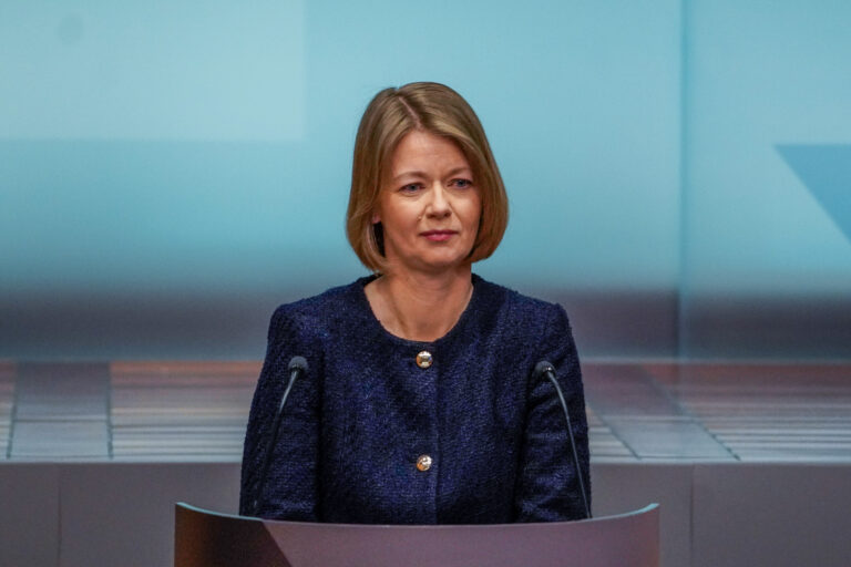 Sentralbanksjef i Norges Bank Ida Wolden Bache holder pressekonferanse om rentebeslutning.