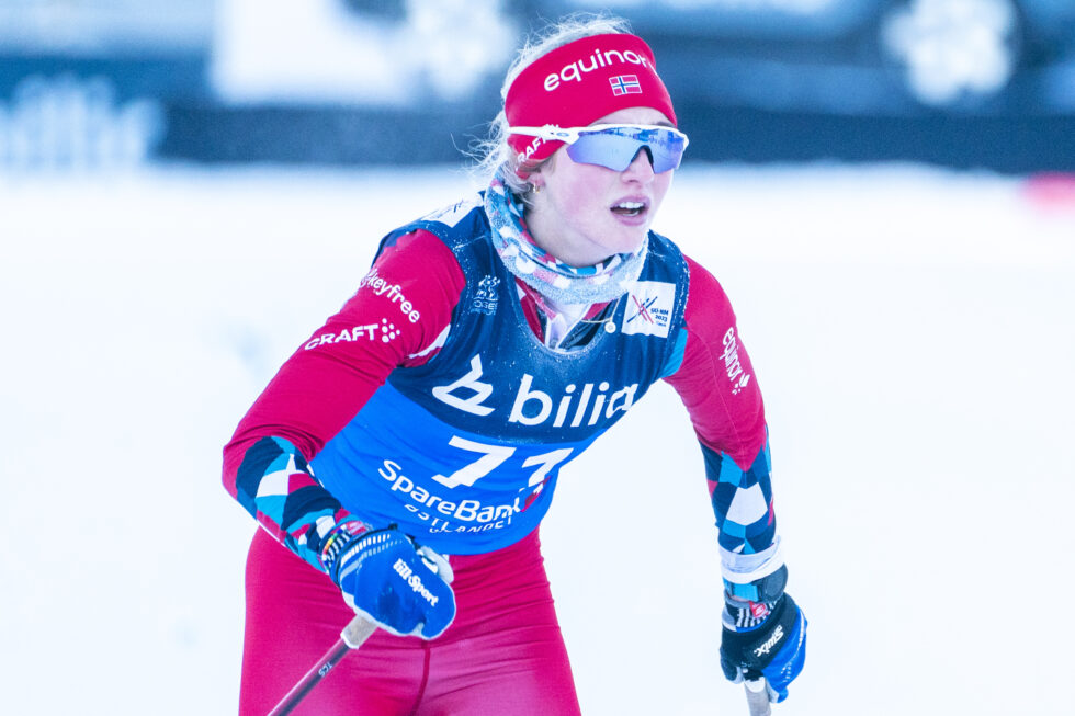 Milla Andreassen under 10 km fri teknikk for kvinner under NM på ski på Gjøvik.