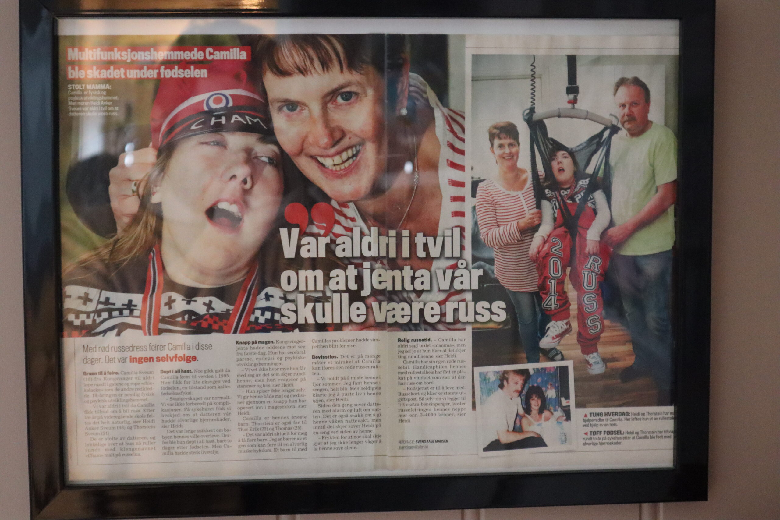 Selv med sine funksjonshemminger så fikk Camilla være med på russefeiring