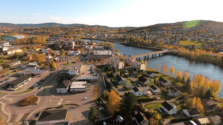 Kongsvinger dronebilde.