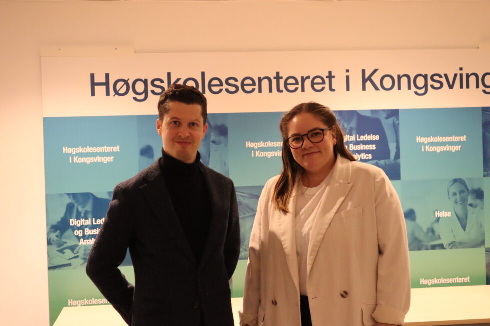 Anders Øvreby og Kristin Gressberg er godt fornøyde med samarbeidet mellom Høgskolesenteret og Fagskolen Innlandet og ser frem imot et langsiktig samarbeid.