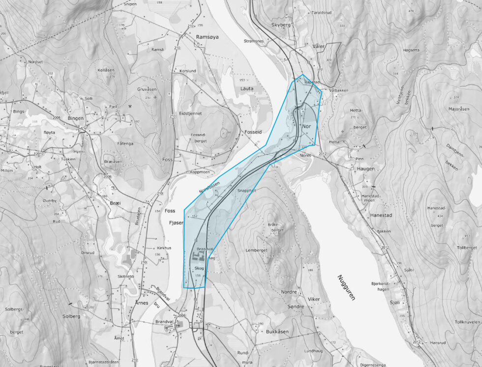 Området hvor det var kokevarsel på vannet forrige uke.