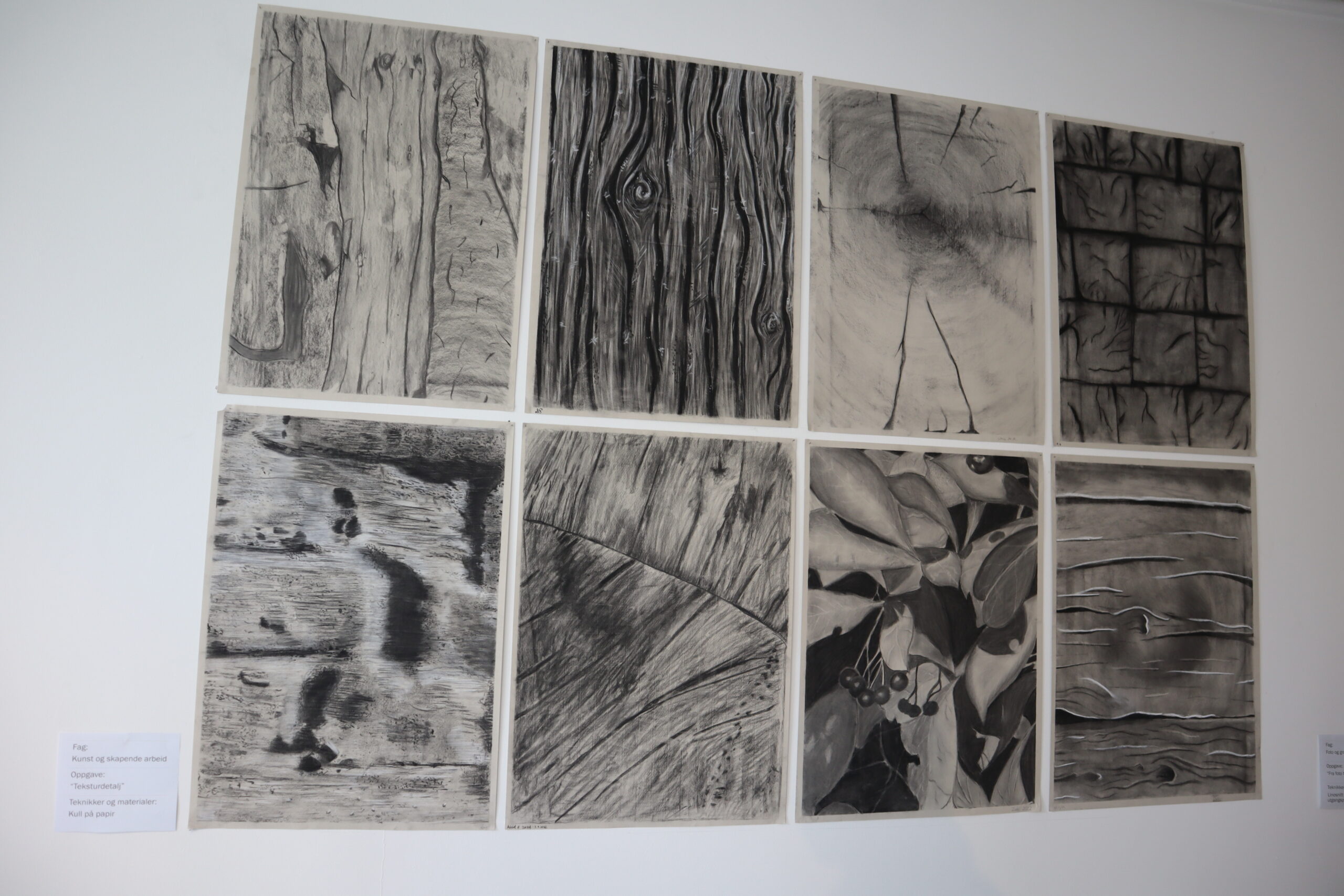 Bilder som er tegnet med kull-stift.
