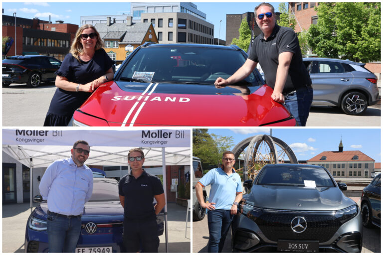 Denne gjengen er meget positiv til Pit Stop Motor Week. Øverst er Irene Jullum og Jonas Svendby fra Sulland, nede til venstre er Denijal Brkic og Kristoffer Hansrud fra Møller bil, og til høyre er Anders Wangen fra Kongsvinger bilsenter.