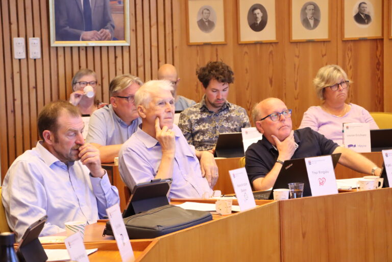 Thor Ringsbu (i midten) var ikke imot forslaget, men ville kommentere at pengene sitter løsere rundt tiltak i sentrum enn i grendene.