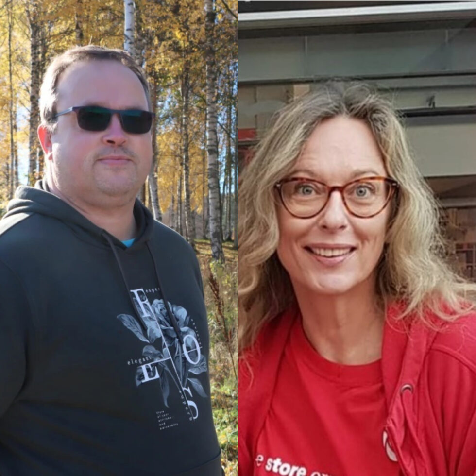Kommunestyrekandidatene Alt Tore Pedersen og Minja Tea Dzamarija fra AP vil ha bedre kollektivtilbud for Kongsvinger kommune
