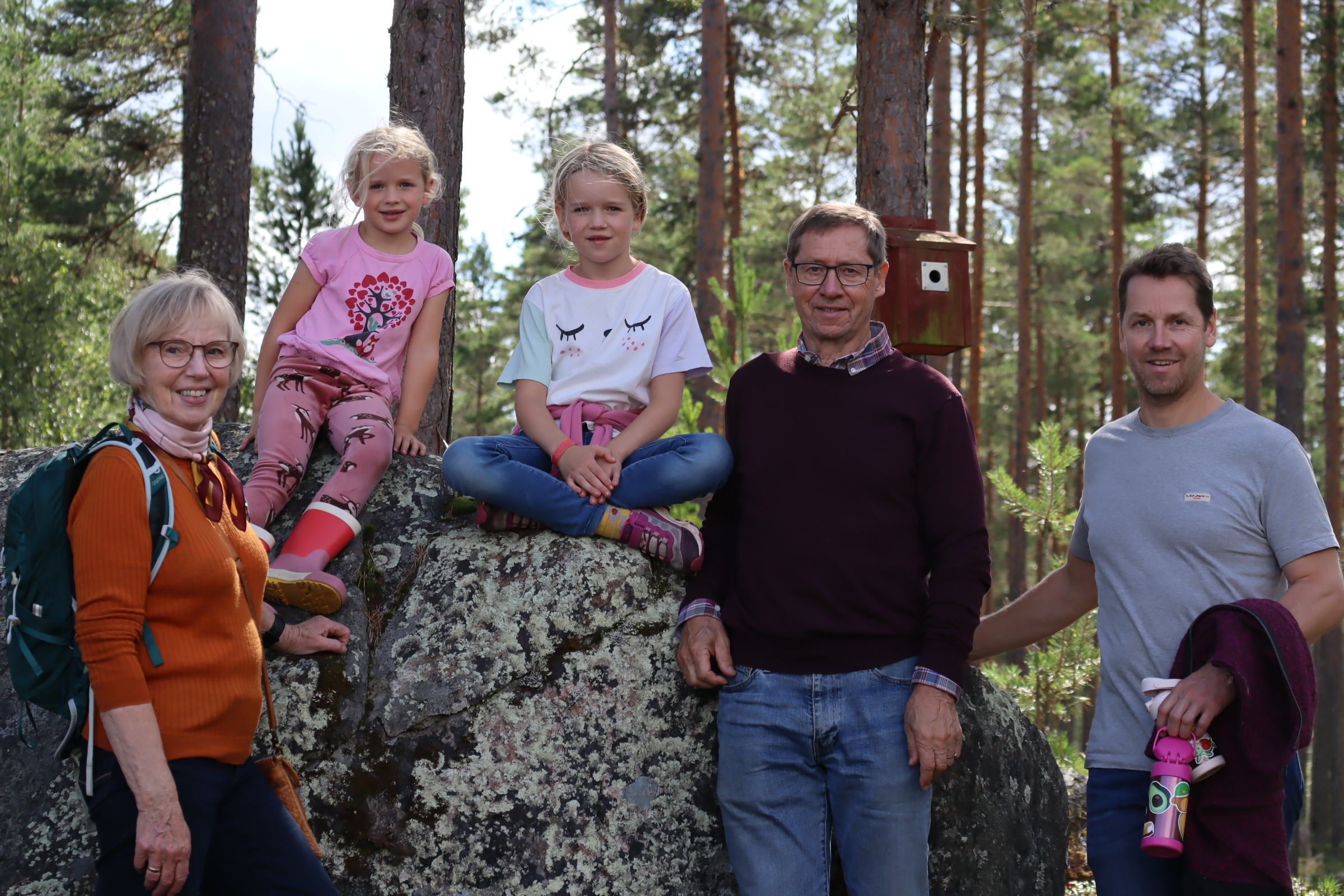 F.v. Audhild Dalsjø, Klara og og Agnes Dalsjø, Åge Dalsjø og Per Gysle Dalsjø.
