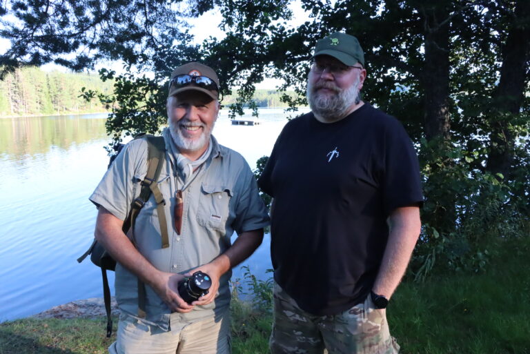 Per Ivar Steen (t.v.) og Lars Nevalainen gleder seg til å etablere bushcraftgruppe i Kongsvinger.