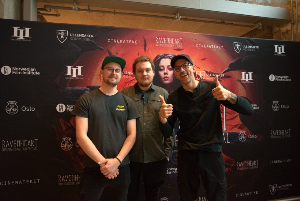 F.v. Aladdin Alisic, Andreas Johansen og Adam Losurdo arrangerer filmfestival og produserer egne filmer