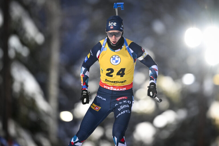 Johannes Thingnes Bø endte på tredjeplass i Östersund, søndag.