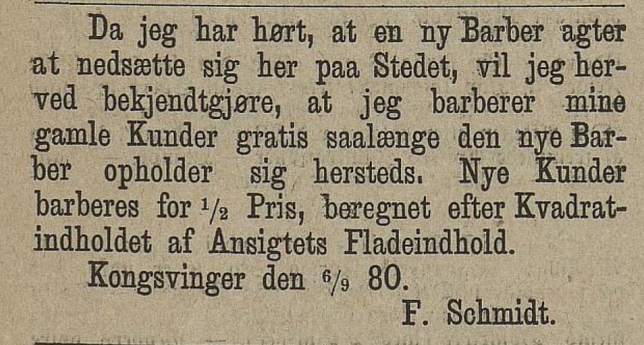 Annonse fra Hedemarkens Amtstidende.