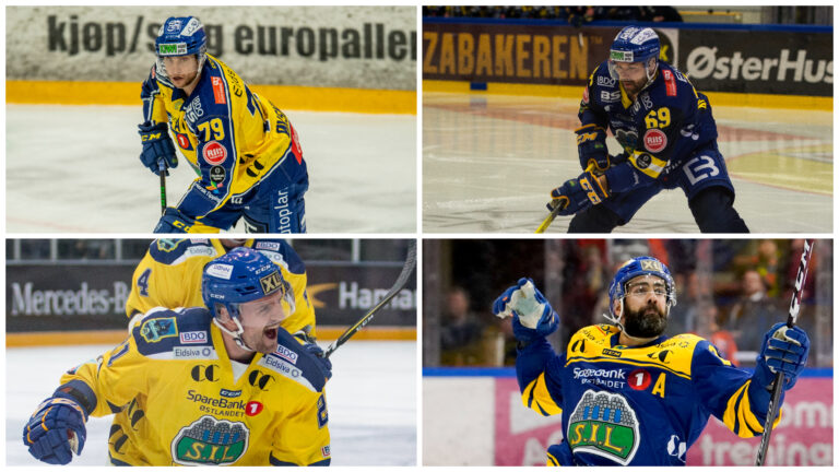 Disse spillerne er på vei til Kongsvinger ifølge Hamar Arbeiderblad: Andreas Øksnes (øverst fra venstre) og Jimmy Andersson. Joakim Jensen (nederst fra venstre) og Christian Larrivée.